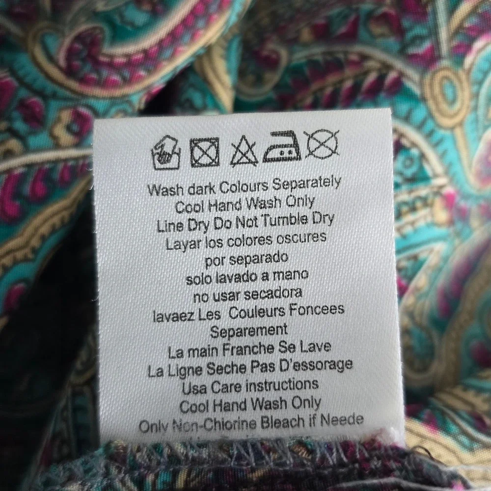 Karma Highway‎ Jumpsuit Woman One Size Paisley Print 100% Viscose Boho Festival - Picture 10 of 11